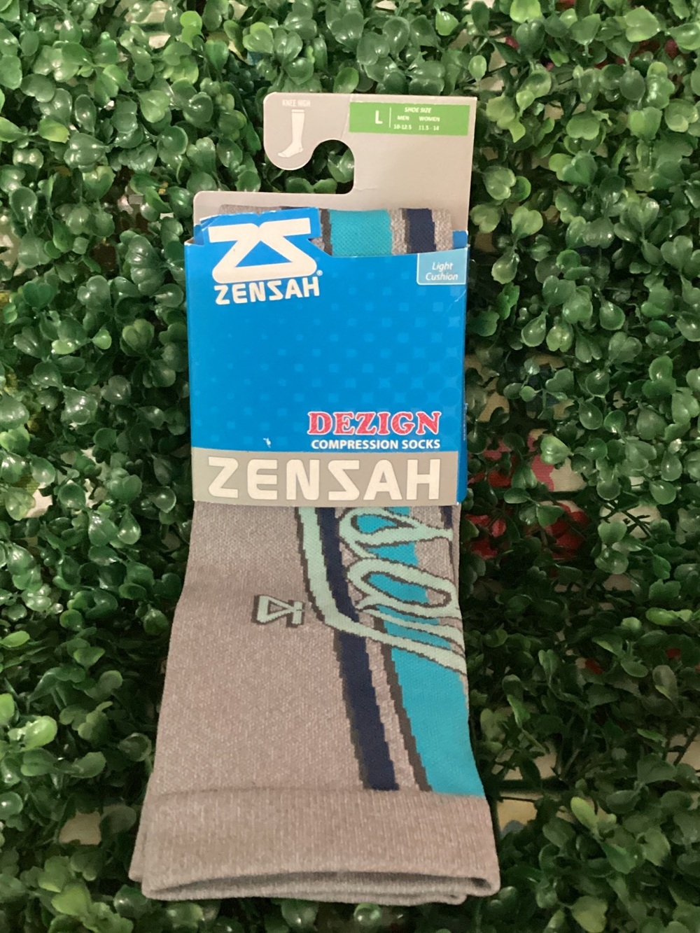 Zensah Light Cushion Compression Socks - Gray & Teal
